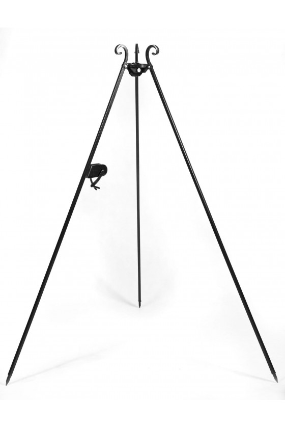 Dreibein 180cm mit Afrikanischer Gusseisenkessel 13L + Kurbel